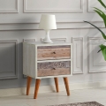 Приліжкова тумбочка MALMO 55x40 см білий/коричневий