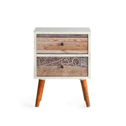 Приліжкова тумбочка MALMO 55x40 см білий/коричневий