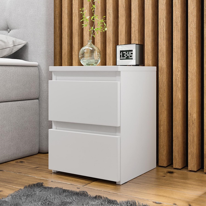Приліжкова тумбочка MALWA 40x30 см глянцевий білий