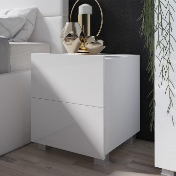 Приліжкова тумбочка PAVO 45x40 см глянцевий білий