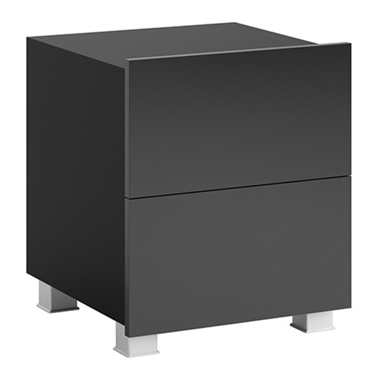 Приліжкова тумбочка PAVO 45x40 см глянцевий чорний/матовий чорний