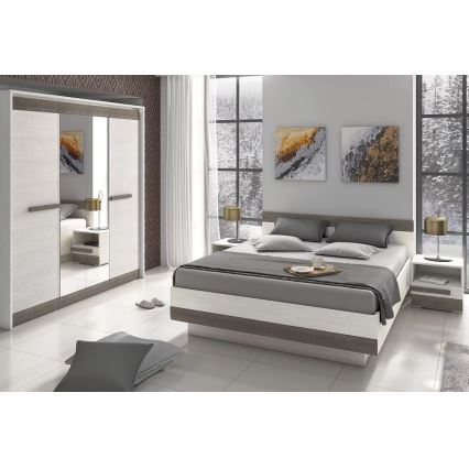 Приліжкова тумбочка SARPA 45x46 см білий/коричневий