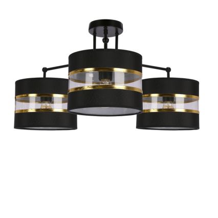 Припотолочная люстра ANDY 3xE27/40W/230V черный/золотистый