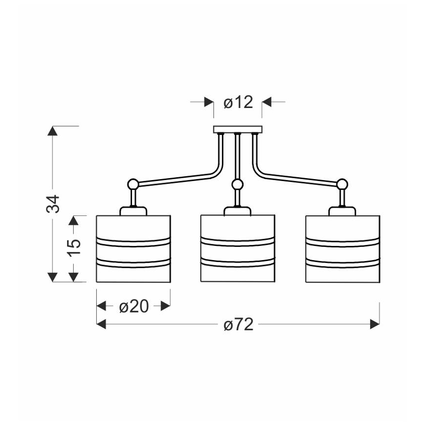 Припотолочная люстра ANDY 3xE27/40W/230V серый/золотистый/черный