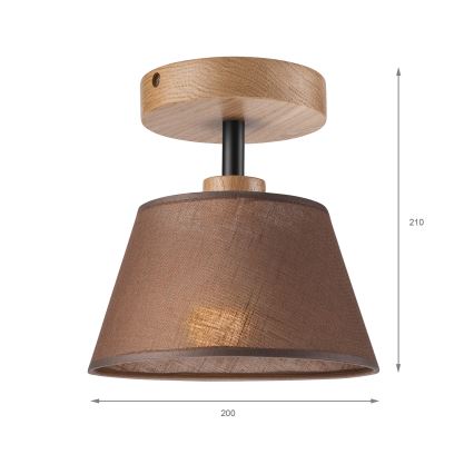 Припотолочная люстра ANTONIO 1xE14/40W/230V коричневый/дуб