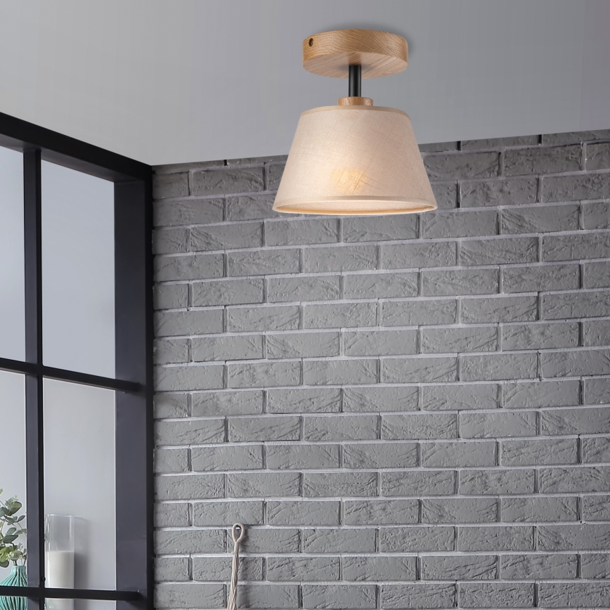 Припотолочная люстра ANTONIO 1xE14/60W/230V бежевый/дуб