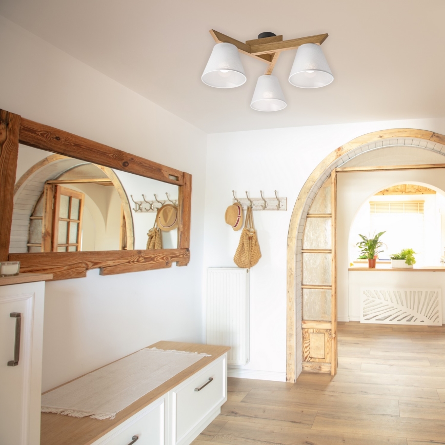 Припотолочная люстра ANTONIO 3xE14/40W/230V дуб