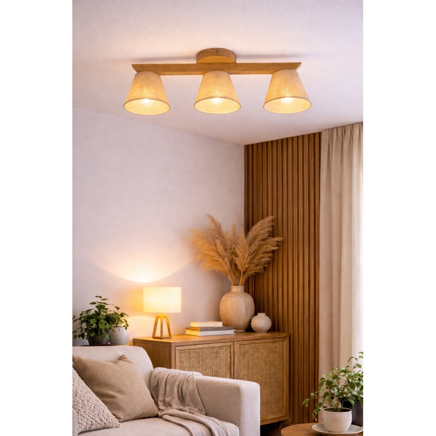 Припотолочная люстра ANTONIO 3xE14/40W/230V дуб