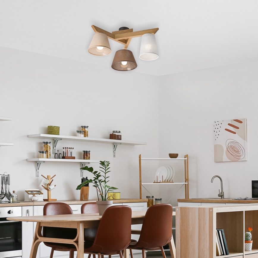 Припотолочная люстра ANTONIO 3xE14/40W/230V дуб