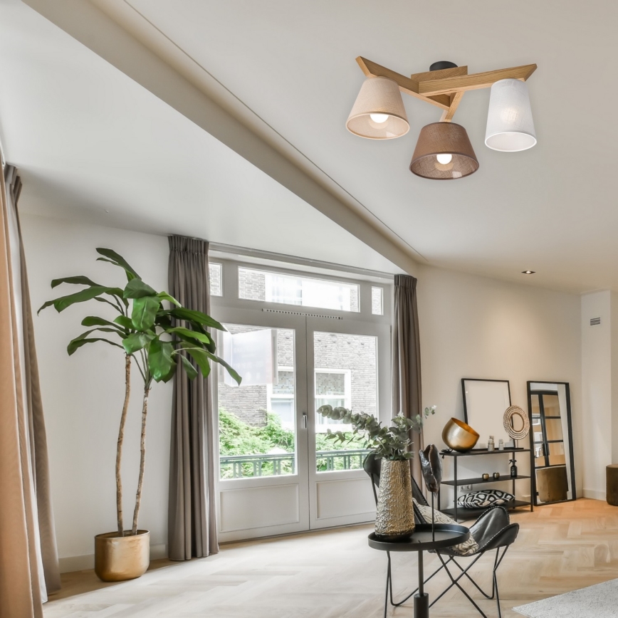 Припотолочная люстра ANTONIO 3xE14/40W/230V дуб