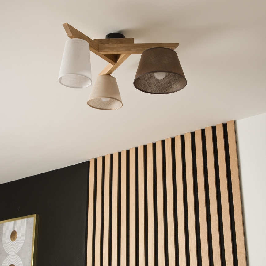 Припотолочная люстра ANTONIO 3xE14/40W/230V дуб