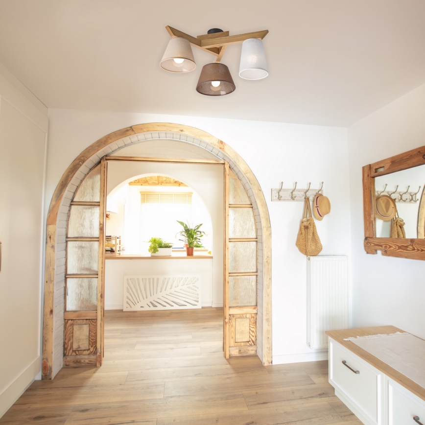 Припотолочная люстра ANTONIO 3xE14/40W/230V дуб