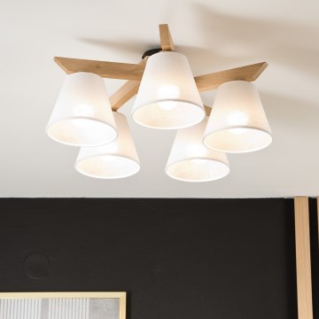 Припотолочная люстра ANTONIO 5xE14/40W/230V дуб