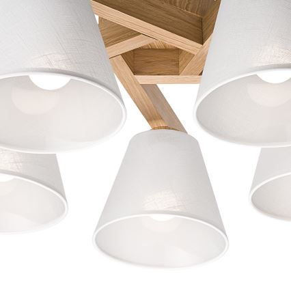 Припотолочная люстра ANTONIO 5xE14/40W/230V дуб