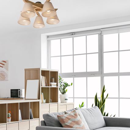 Припотолочная люстра ANTONIO 5xE14/40W/230V дуб