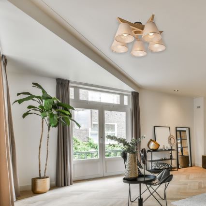 Припотолочная люстра ANTONIO 5xE14/40W/230V дуб