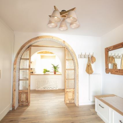 Припотолочная люстра ANTONIO 5xE14/40W/230V дуб