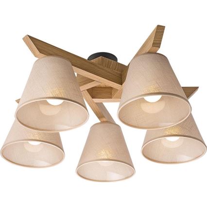 Припотолочная люстра ANTONIO 5xE14/40W/230V дуб