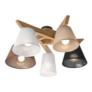 Припотолочная люстра ANTONIO 5xE14/40W/230V дуб