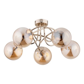 Припотолочная люстра BANKO 5xE14/10W/230V латунь