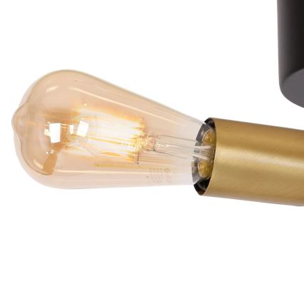 Припотолочная люстра BRENDA 3xE27/60W/230V черная/золотая