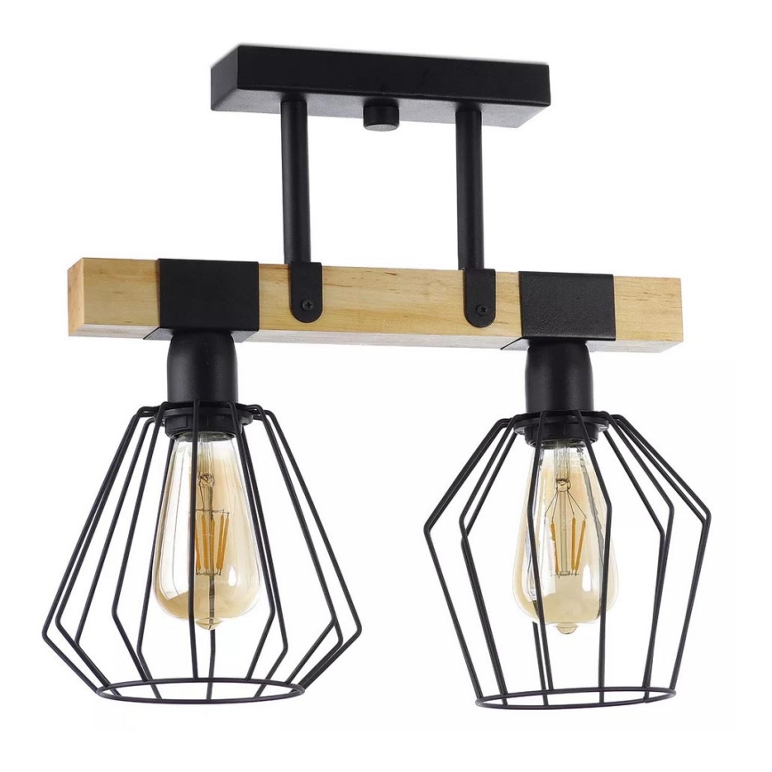 Припотолочная люстра CAMEROON 2xE27/60W/230V черная/дерево
