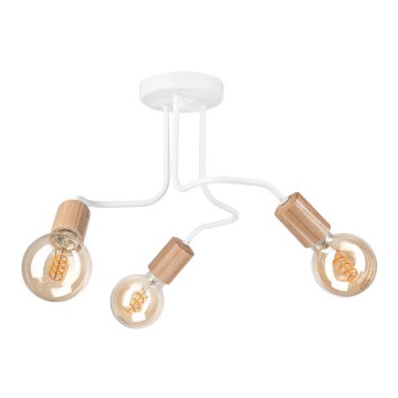 Припотолочная люстра CONOR 3xE27/60W/230V дуб/белый