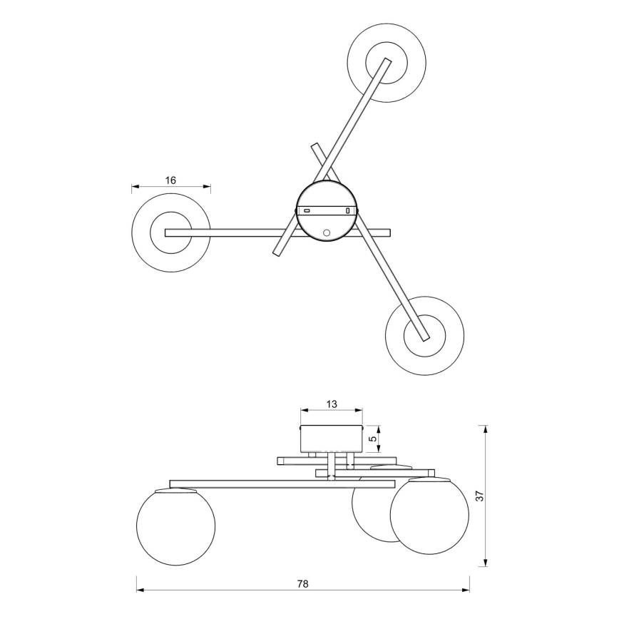 Припотолочная люстра DAGA 3xE14/60W/230V