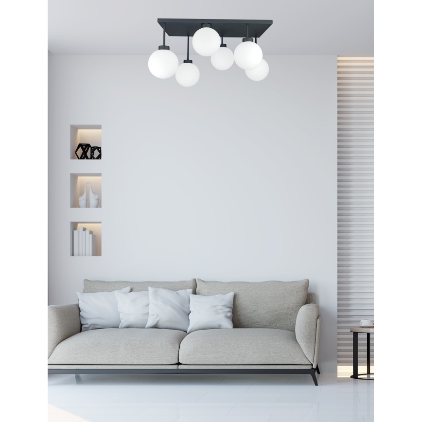 Припотолочная люстра DEA 6xE14/60W/230V черный/белый