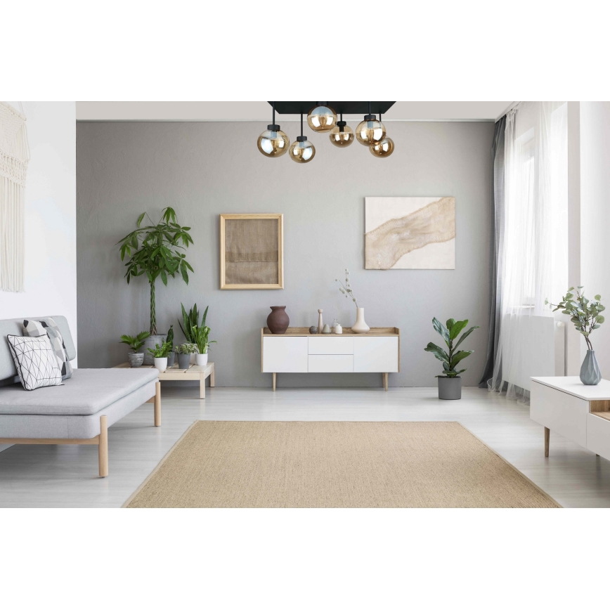 Припотолочная люстра DEA 6xE14/60W/230V черный/дымчатый бежевый