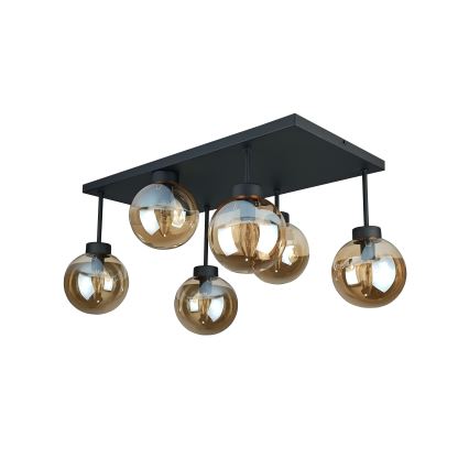 Припотолочная люстра DEA 6xE14/60W/230V черный/дымчатый бежевый