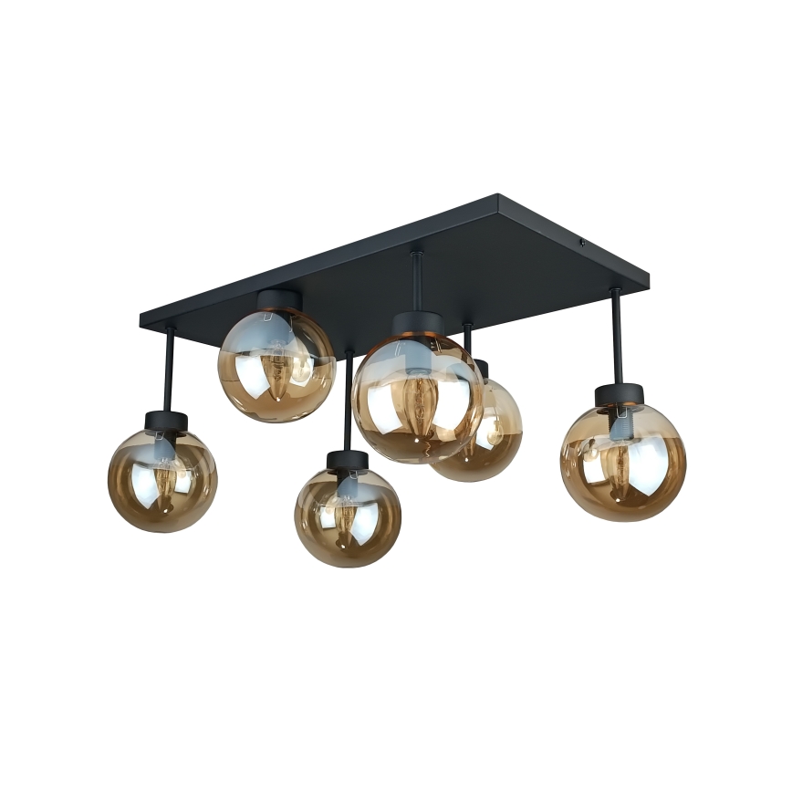 Припотолочная люстра DEA 6xE14/60W/230V черный/дымчатый бежевый