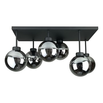 Припотолочная люстра DEA 6xE14/60W/230V черный/дымчатый черный