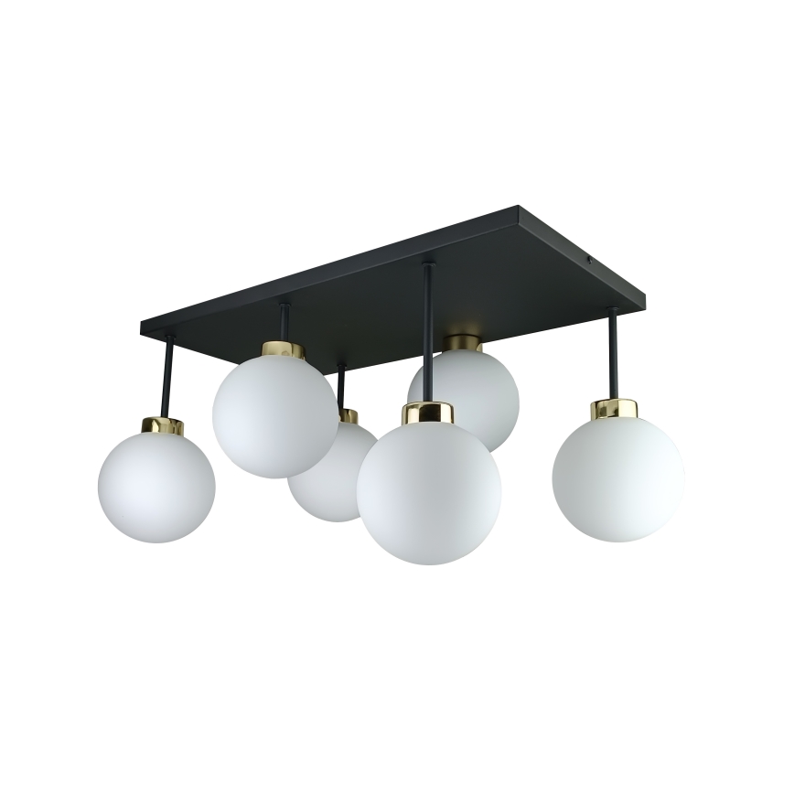 Припотолочная люстра DEA 6xE14/60W/230V черный/золотистый/белый