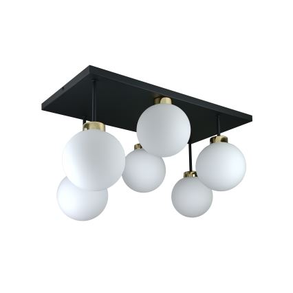 Припотолочная люстра DEA 6xE14/60W/230V черный/золотистый/белый