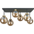 Припотолочная люстра DEA 6xE14/60W/230V черный/золотистый/дымчатый бежевый
