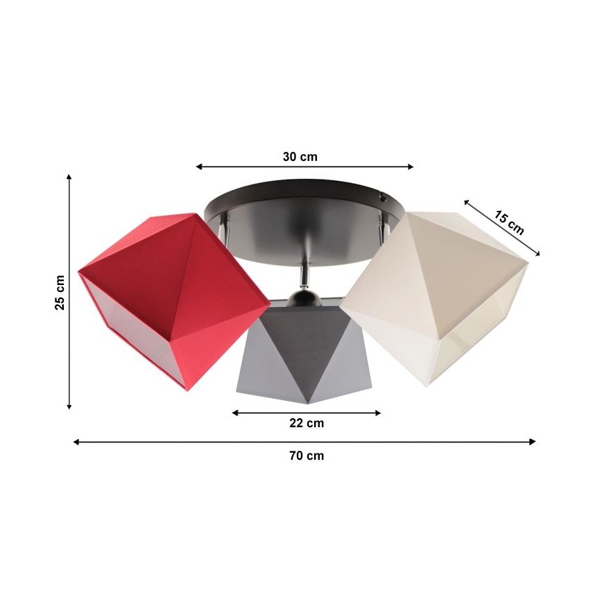 Припотолочная люстра DIAMENT 3xE27/60W/230V