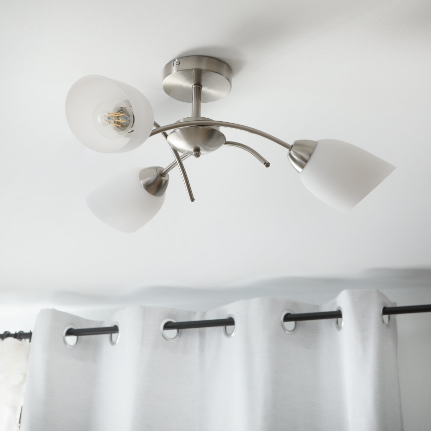 Припотолочная люстра DONNA 3xE27/60W/230V никель