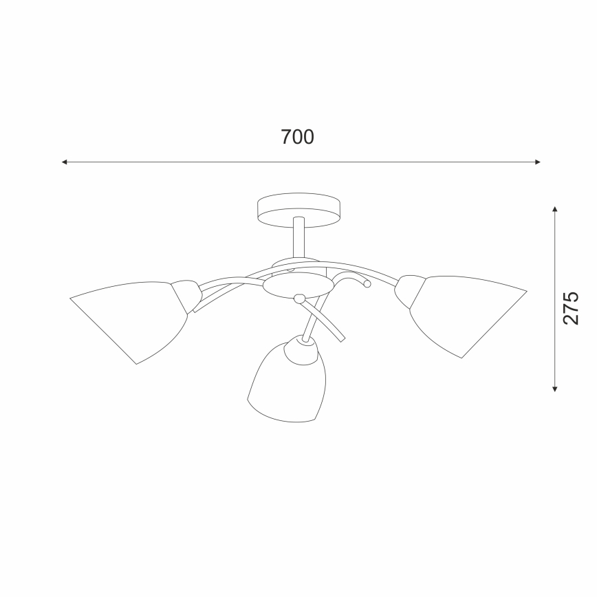 Припотолочная люстра DONNA 3xE27/60W/230V никель