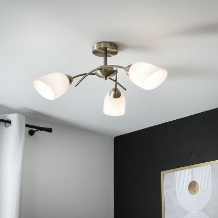 Припотолочная люстра DONNA 3xE27/60W/230V патина