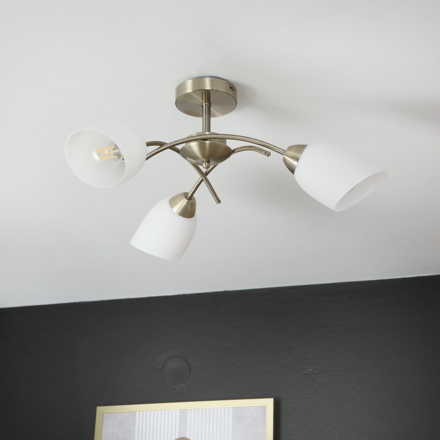 Припотолочная люстра DONNA 3xE27/60W/230V патина