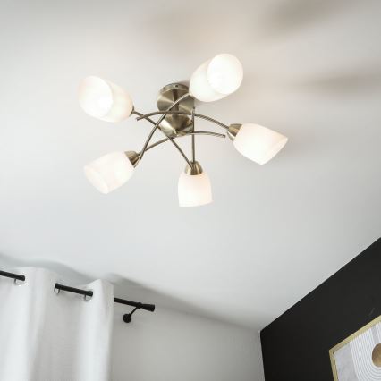 Припотолочная люстра DONNA 5xE27/60W/230V патина
