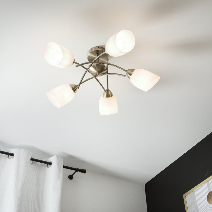 Припотолочная люстра DONNA 5xE27/60W/230V патина