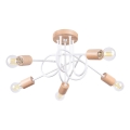 Припотолочная люстра EMBER 5xE27/15W/230V белый/бежевый/бук
