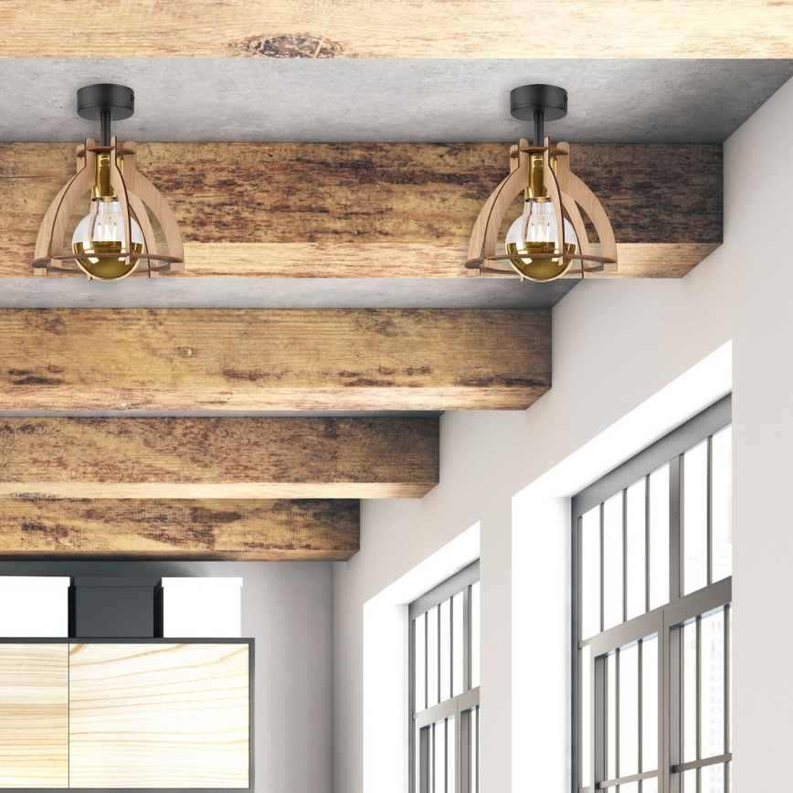 Припотолочная люстра LANDO 1xE27/15W/230V диаметр 21 см дуб