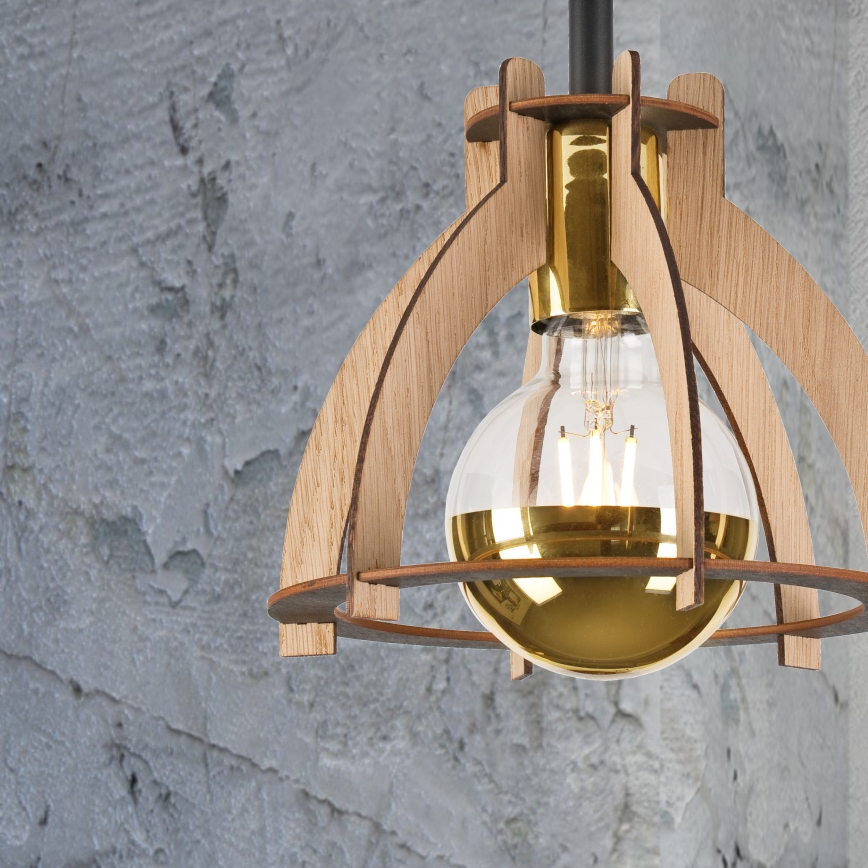 Припотолочная люстра LANDO 1xE27/15W/230V диаметр 21 см дуб