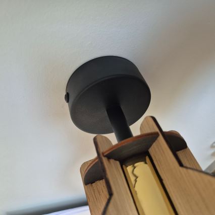 Припотолочная люстра LANDO 1xE27/15W/230V диаметр 21 см дуб