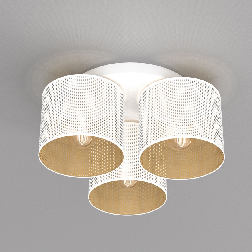 Припотолочная люстра LOFT SHADE 3xE27/60W/230V белая/золотая