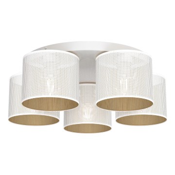 Припотолочная люстра LOFT SHADE 5xE27/60W/230V белая/золотая