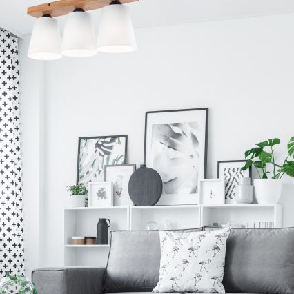 Припотолочная люстра LULA 3xE27/60W/230V дуб